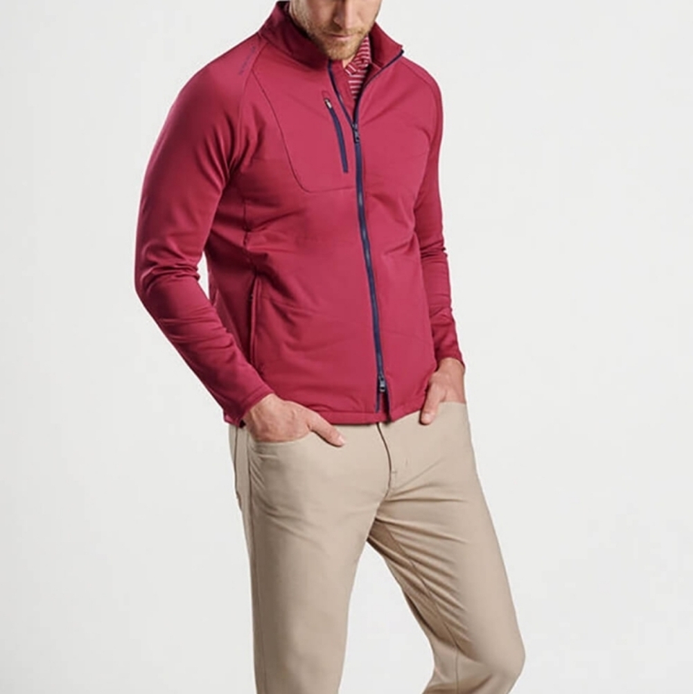 Peter Millar Merge Hybrid Jacket In Pomegranate - Picture 2 of 13